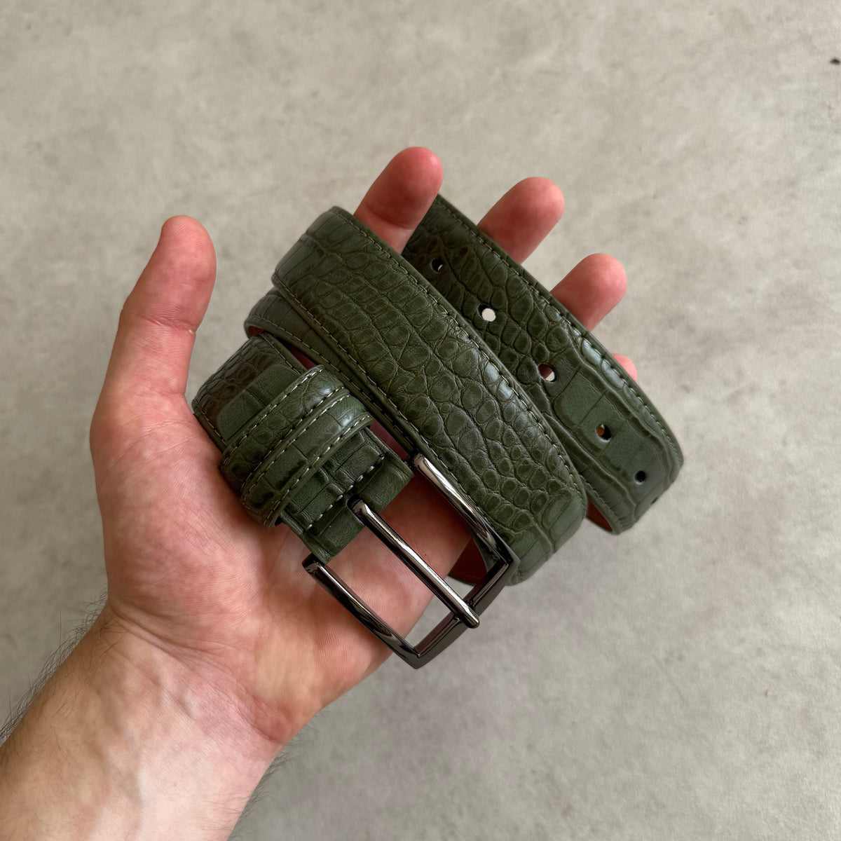 SNAKESKIN BELT (MAMBA GREEN)