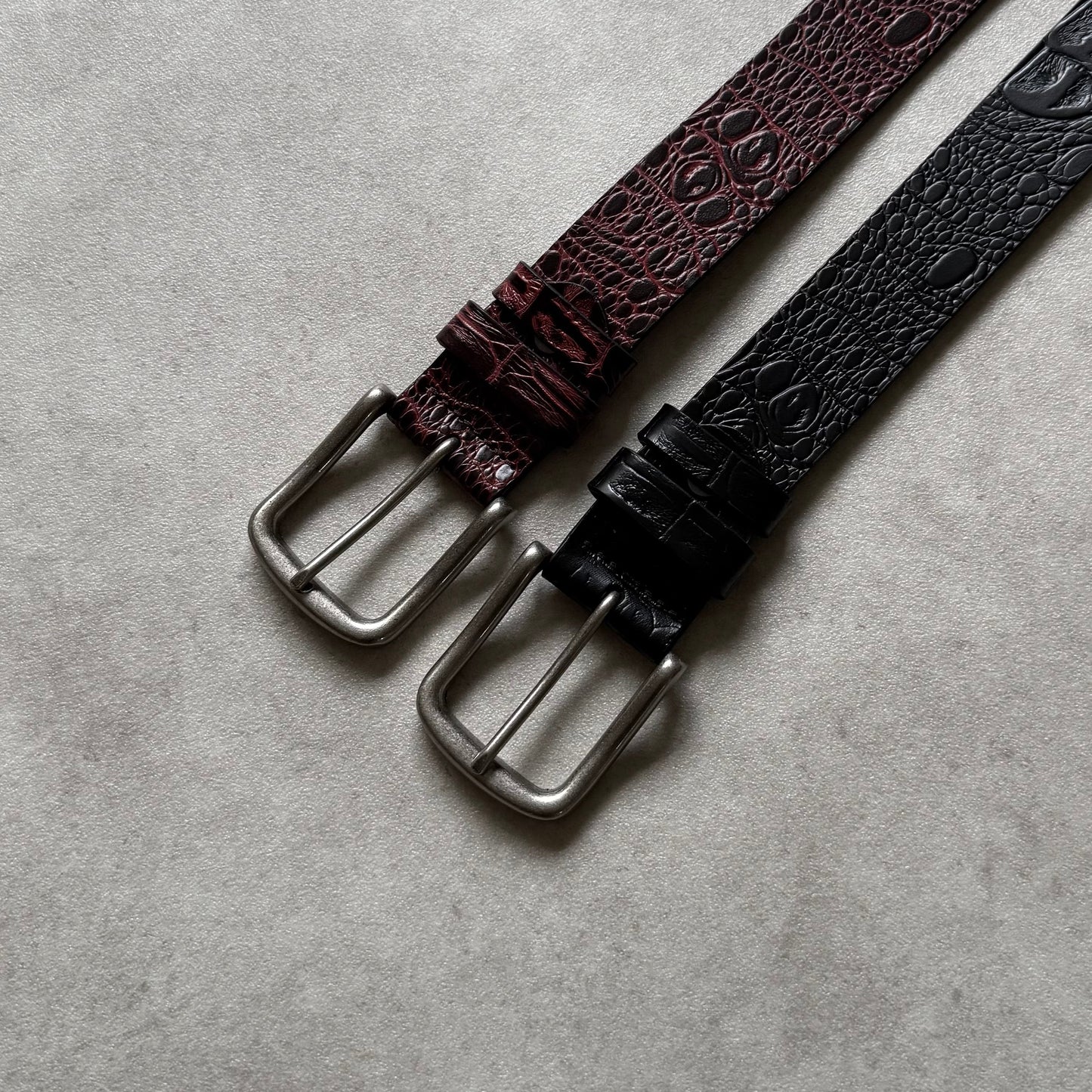 SNAKEPRINT BELT (GLOSS BLACK)