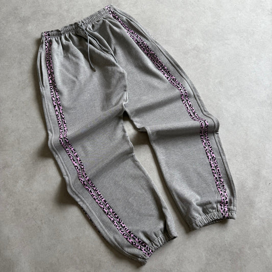 LEOPARD STRIPE JOGGERS (GREY)