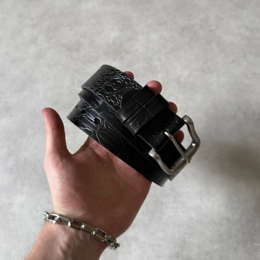 SNAKEPRINT BELT (GLOSS BLACK)