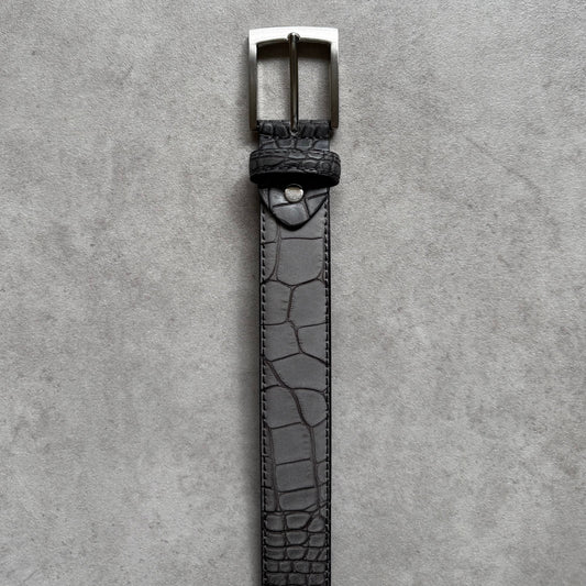 SNAKESKIN BELT (OLIVE)