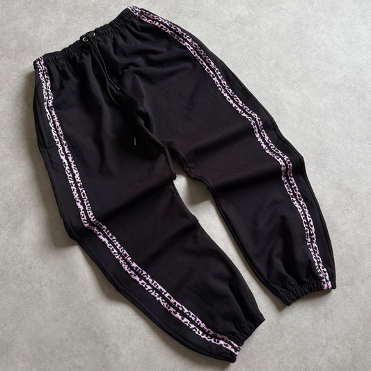 LEOPARD STRIPED JOGGERS (BLACK)