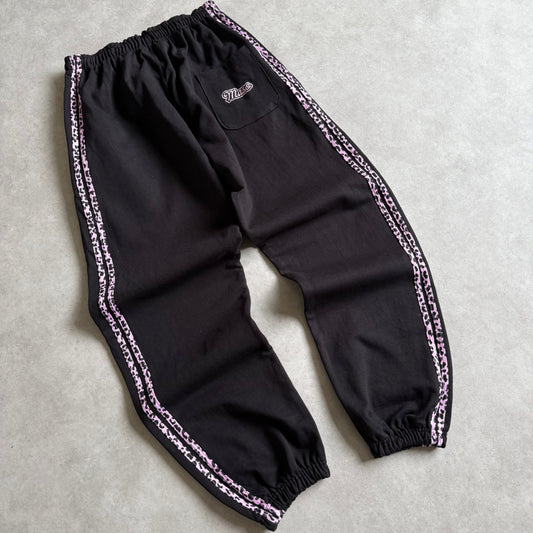 LEOPARD STRIPED JOGGERS (BLACK)