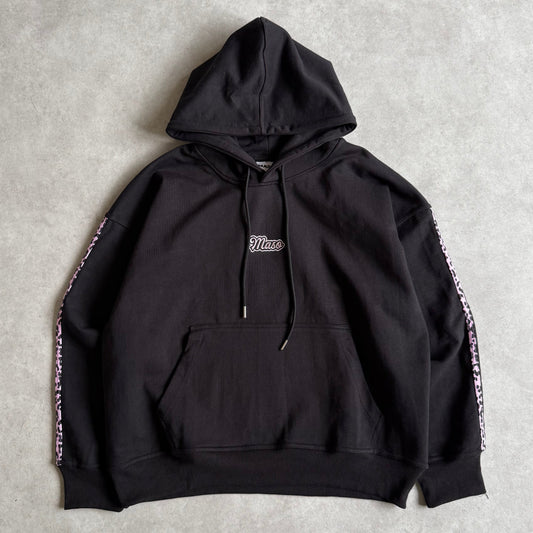 LEOPARD STRIPED HOODIE (BLACK)