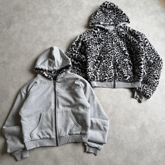 REVERSIBLE LEOPARD HOODIE