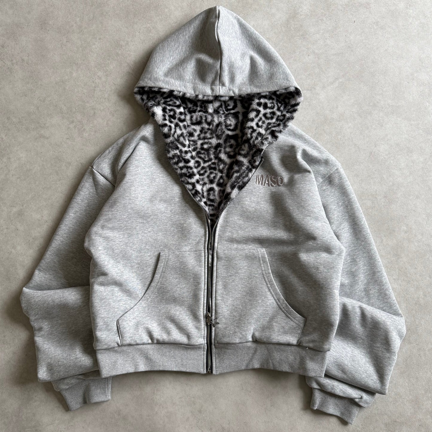 REVERSIBLE LEOPARD HOODIE