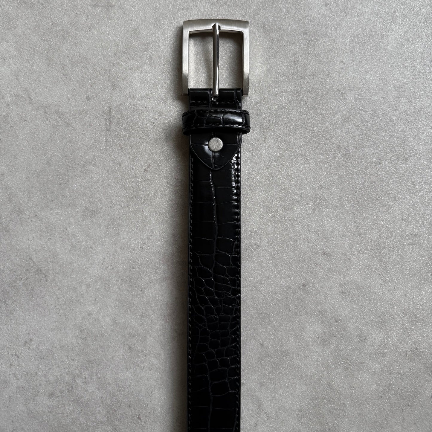 SNAKESKIN BELT (GLOSS BLACK)