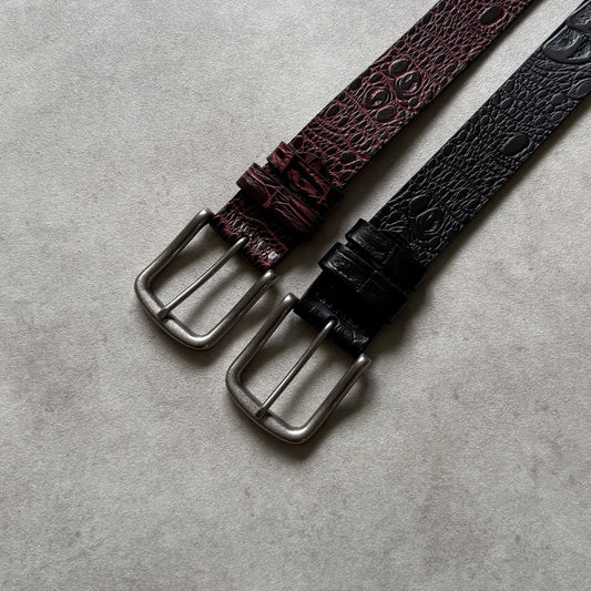 SNAKEPRINT BELT (WINE RED)